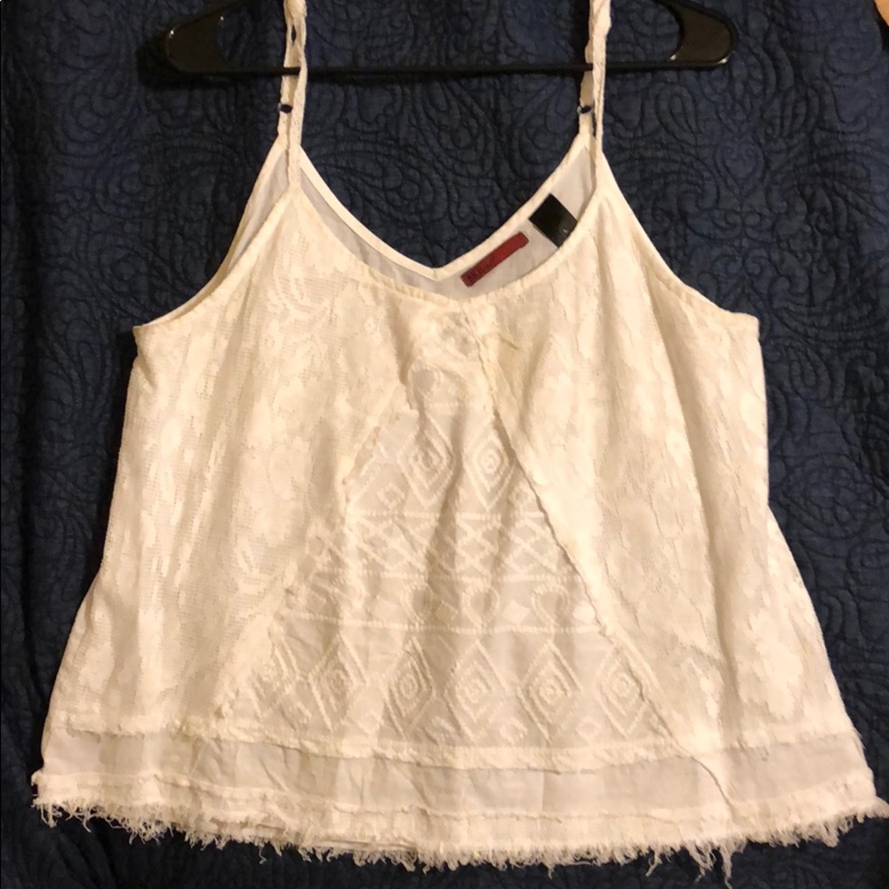 BKE Red - White Embellished Tank - L